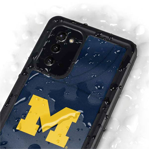 University of Michigan Blue Jersey Galaxy Note20 5G Waterproof Case