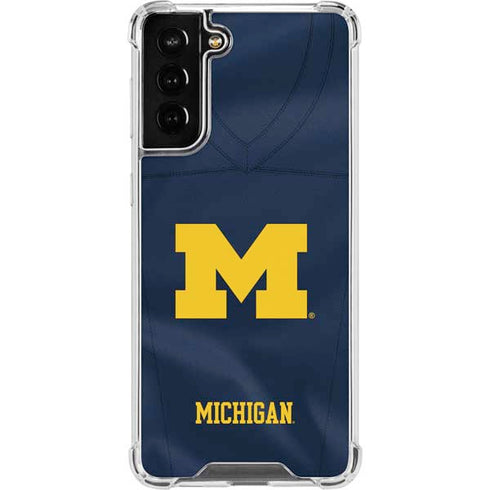 University of Michigan Blue Jersey Galaxy S21 FE Clear Case