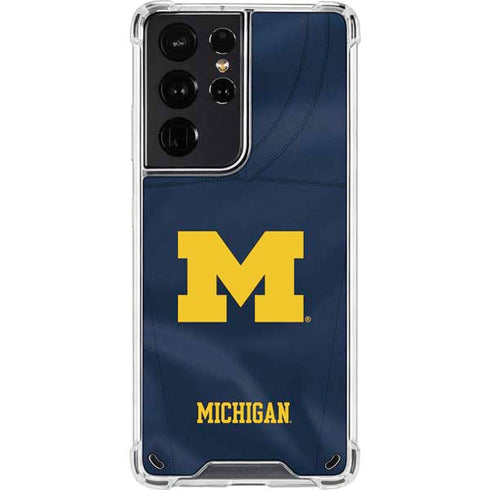 University of Michigan Blue Jersey Galaxy S21 Ultra 5G Clear Case