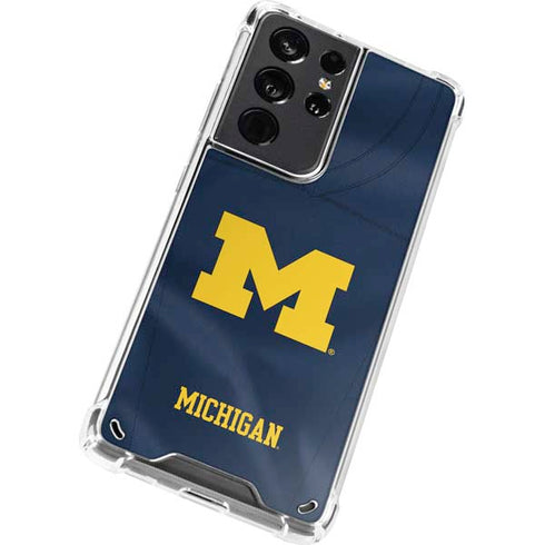 University of Michigan Blue Jersey Galaxy S21 Ultra 5G Clear Case
