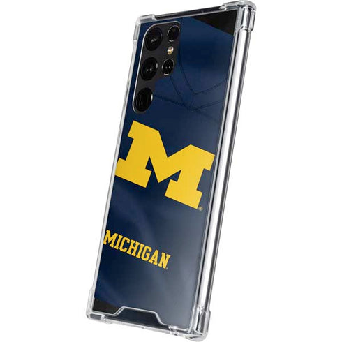 University of Michigan Blue Jersey Galaxy S22 Ultra Clear Case