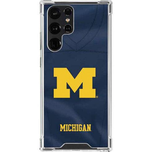 University of Michigan Blue Jersey Galaxy S23 Ultra Clear Case