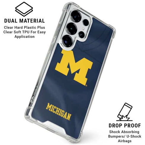 University of Michigan Blue Jersey Galaxy S25 Ultra Clear Case