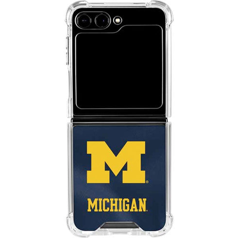University of Michigan Blue Jersey Galaxy Z Flip5 5G Clear Case