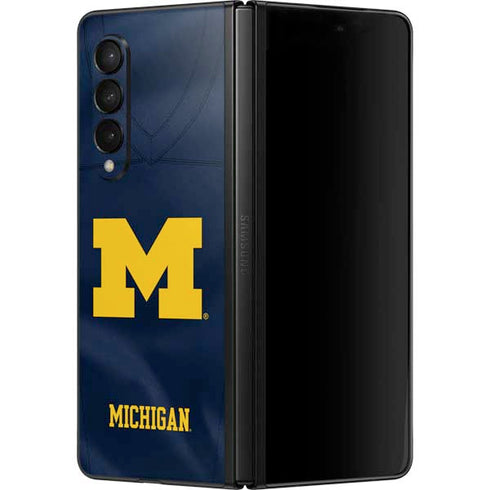 University of Michigan Blue Jersey Galaxy Z Fold3 5G Skin