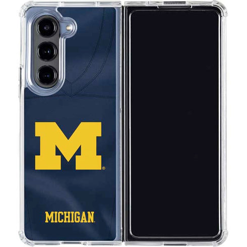 University of Michigan Blue Jersey Galaxy Z Fold5 5G Clear Case