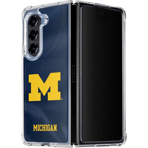 University of Michigan Blue Jersey Galaxy Z Fold5 5G Clear Case