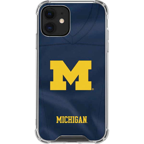 University of Michigan Blue Jersey iPhone 12 Mini Clear Case