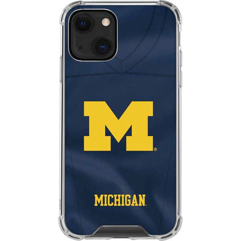 University of Michigan Blue Jersey iPhone 13 Mini Clear Case