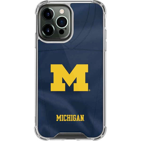University of Michigan Blue Jersey iPhone 14 Pro Max Clear Case