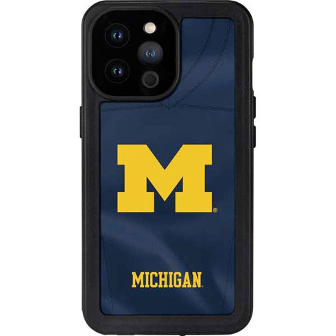 University of Michigan Blue Jersey iPhone 14 Pro Max Waterproof Case