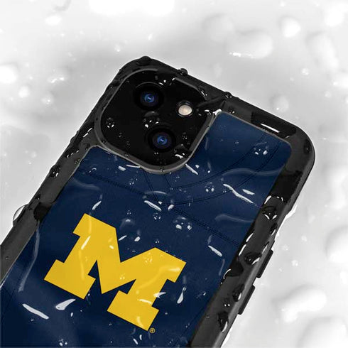 University of Michigan Blue Jersey iPhone 15 Plus Waterproof Case