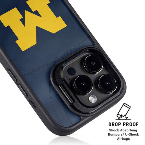 University of Michigan Blue Jersey iPhone 15 Pro Kickstand Case