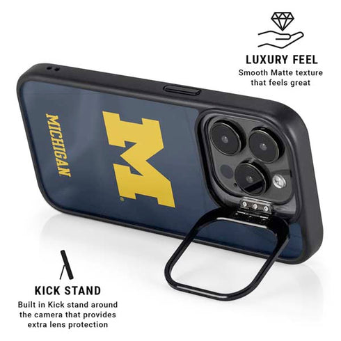 University of Michigan Blue Jersey iPhone 15 Pro Max Kickstand Case