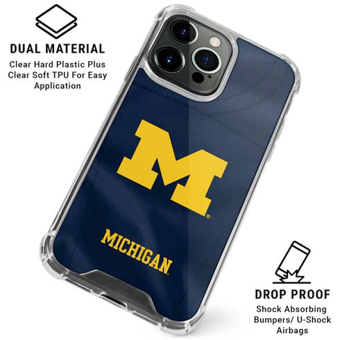 University of Michigan Blue Jersey iPhone 16 Pro Max Clear Case