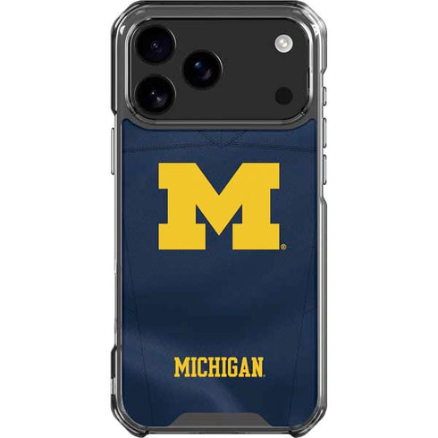 University of Michigan Blue Jersey iPhone 18 Pro Max Clear Case