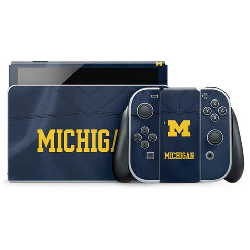 University of Michigan Blue Jersey Nintendo Switch OLED (2021) Skin