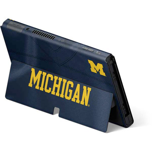 University of Michigan Blue Jersey Nintendo Switch OLED (2021) Skin