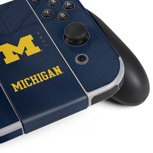 University of Michigan Blue Jersey Nintendo Switch OLED (2021) Skin