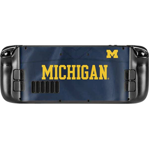 University of Michigan Blue Jersey Steam Deck Handheld Gaming Computer OLED Skin