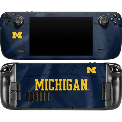 University of Michigan Blue Jersey Steam Deck Handheld Gaming Computer Skin