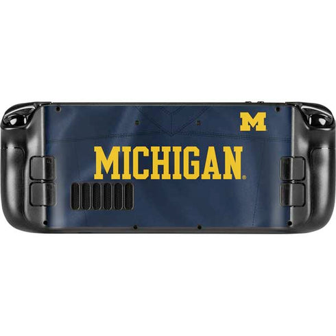 University of Michigan Blue Jersey Steam Deck Handheld Gaming Computer Skin