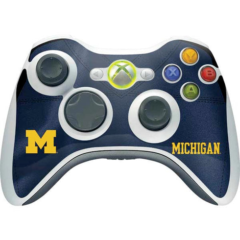 University of Michigan Blue Jersey Xbox 360 Wireless Controller Skin