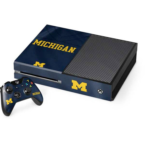 University of Michigan Blue Jersey Xbox One Console and Controller Bundle Skin