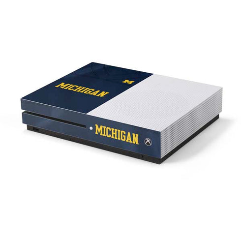 University of Michigan Blue Jersey Xbox One S Console Skin