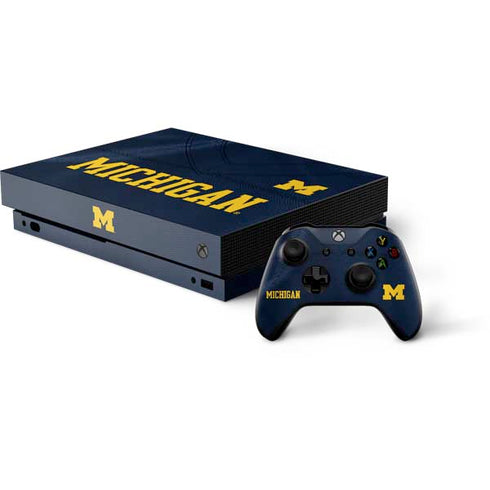 University of Michigan Blue Jersey Xbox One X Bundle Skin
