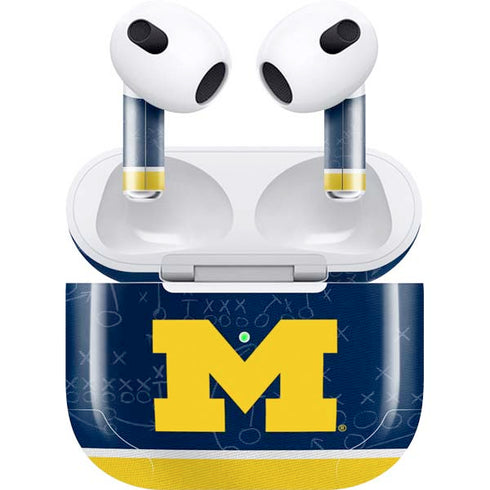 University of Michigan Jersey Split Apple AirPods (3rd Gen 2021) Skin