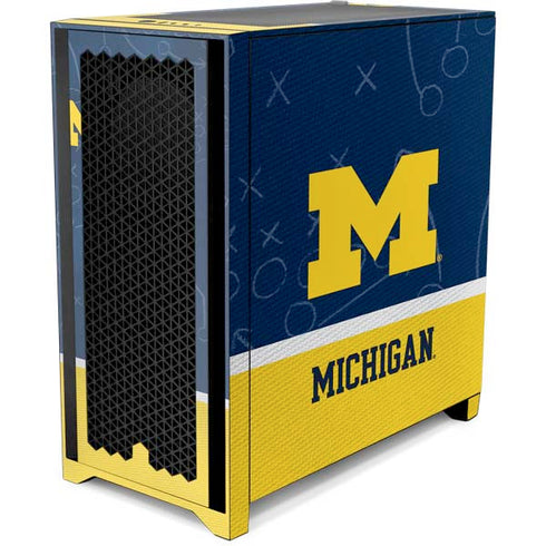 University of Michigan Jersey Split Corsair 4000D Tempered Glass Mid-Tower ATX Case Skin