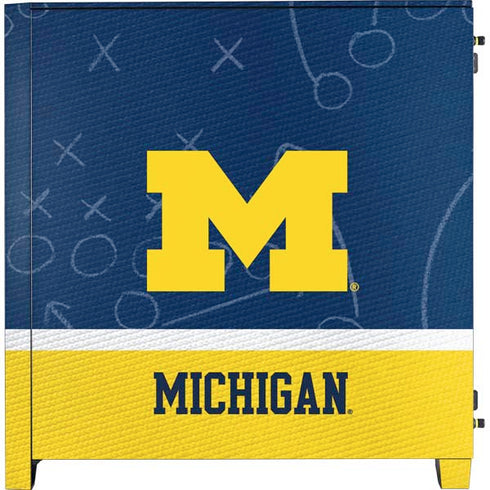 University of Michigan Jersey Split Corsair 4000D Tempered Glass Mid-Tower ATX Case Skin
