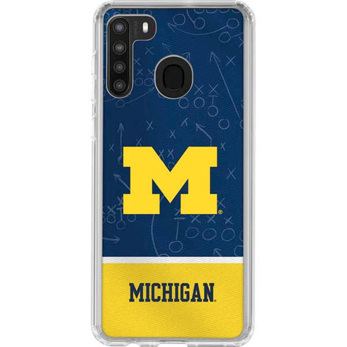 University of Michigan Jersey Split Galaxy A21 Clear Case