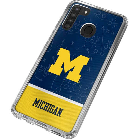 University of Michigan Jersey Split Galaxy A21 Clear Case