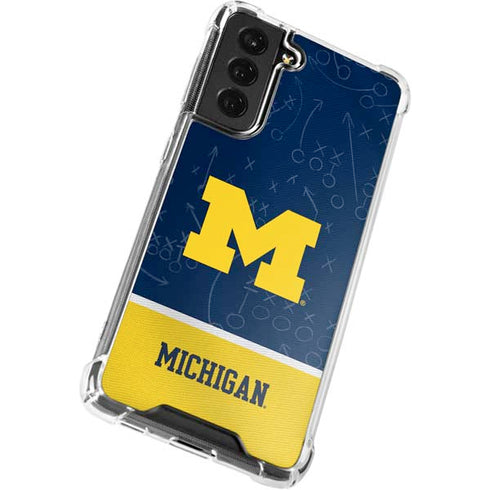 University of Michigan Jersey Split Galaxy S21 FE Clear Case