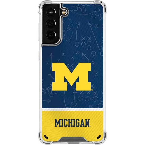 University of Michigan Jersey Split Galaxy S21 Plus 5G Clear Case
