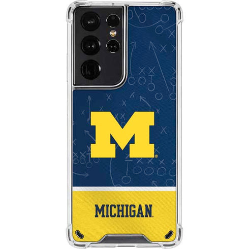 University of Michigan Jersey Split Galaxy S21 Ultra 5G Clear Case