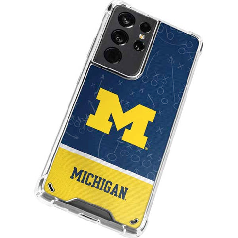 University of Michigan Jersey Split Galaxy S21 Ultra 5G Clear Case