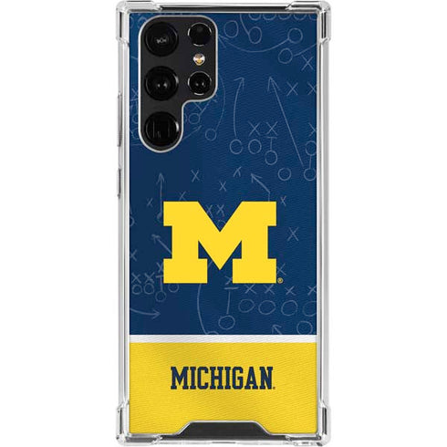 University of Michigan Jersey Split Galaxy S22 Ultra Clear Case