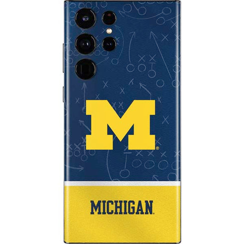 University of Michigan Jersey Split Galaxy S22 Ultra Skin