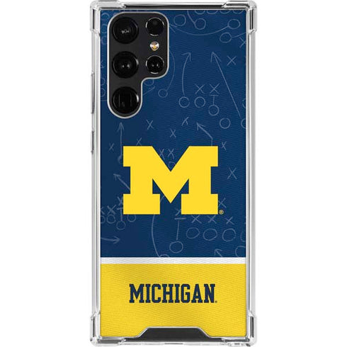 University of Michigan Jersey Split Galaxy S23 Ultra Clear Case