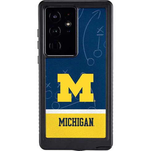 University of Michigan Jersey Split Galaxy S24 Ultra Waterproof Case