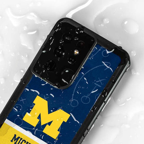 University of Michigan Jersey Split Galaxy S24 Ultra Waterproof Case