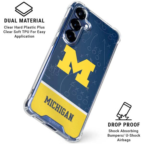 University of Michigan Jersey Split Galaxy S25 Clear Case