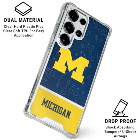 University of Michigan Jersey Split Galaxy S25 Ultra Clear Case