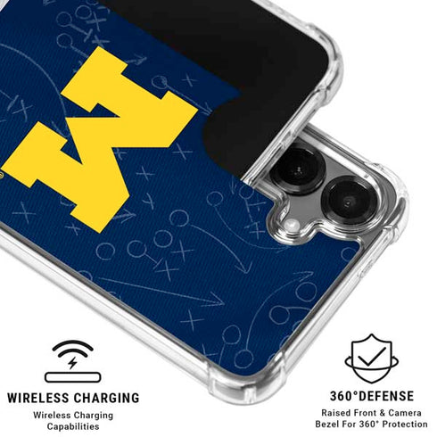 University of Michigan Jersey Split Galaxy S26 Plus Clear Case
