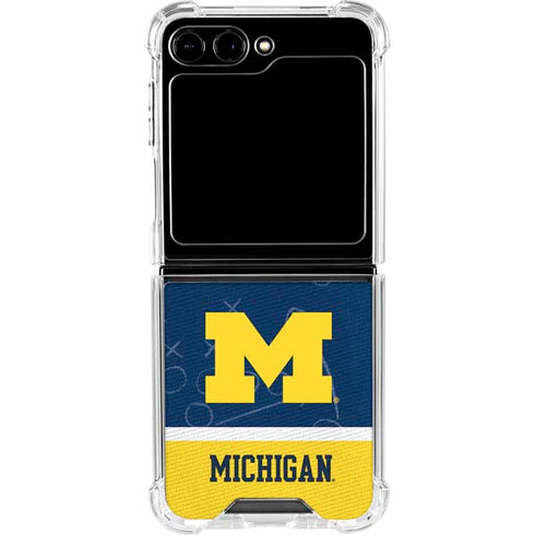 University of Michigan Jersey Split Galaxy Z Flip5 5G Clear Case