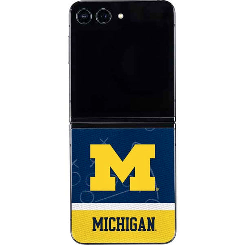 University of Michigan Jersey Split Galaxy Z Flip5 5G Skin