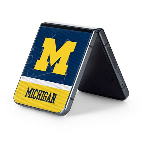 University of Michigan Jersey Split Galaxy Z Flip5 5G Skin